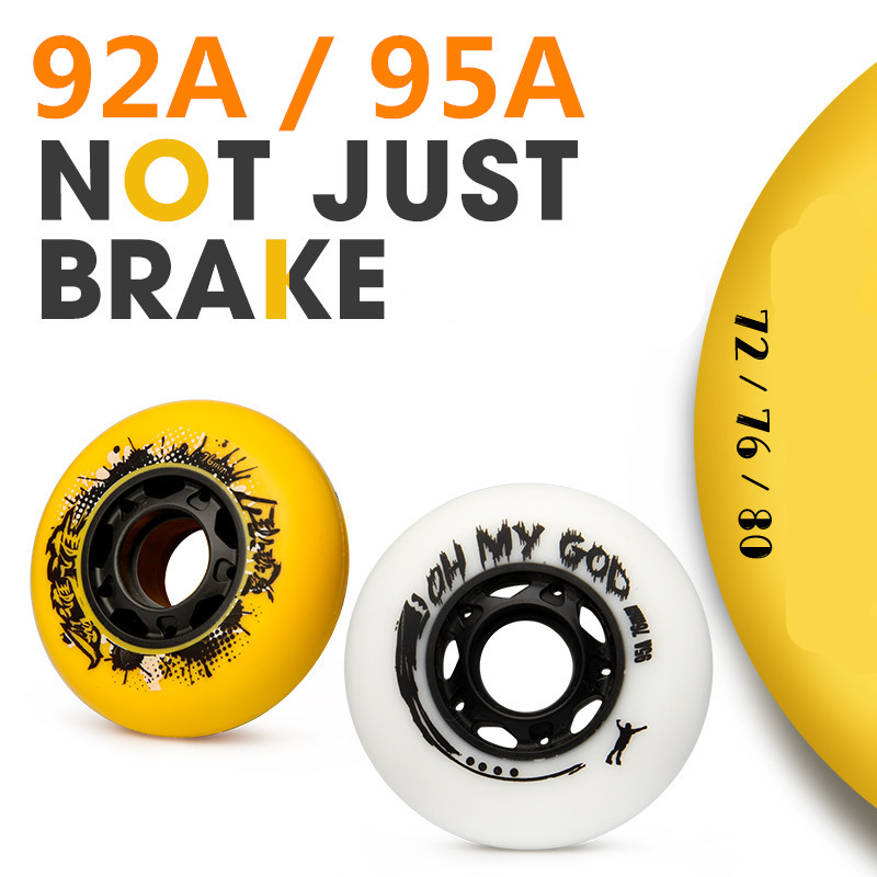 速发Super Hardest Slide Skating Wheel Papaya White 95A yello