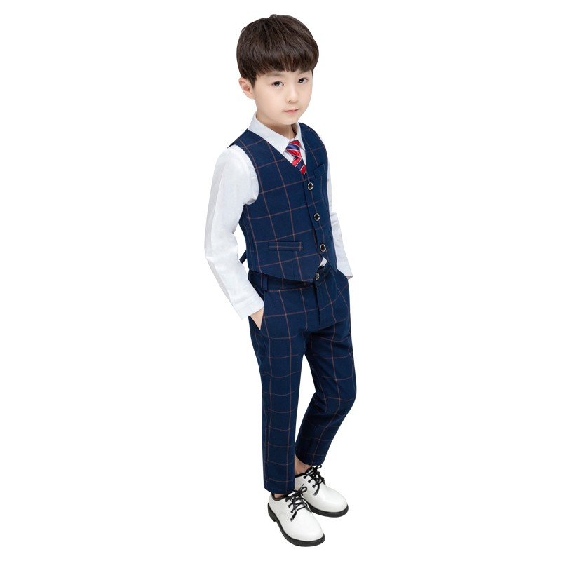 儿童小主持人套装钢琴服装小孩6礼服7男童夏季8岁9男孩10四五件套