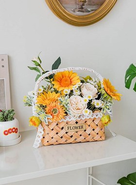 客厅摆件花家居饰品户外露营野餐花篮装饰电视柜酒柜书架开业礼物