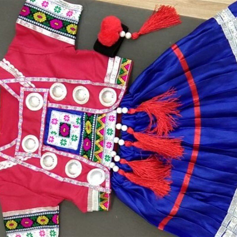 六一小荷风采儿童演出服第九届少数民族服装瑶族瑶山彩云飞演出服