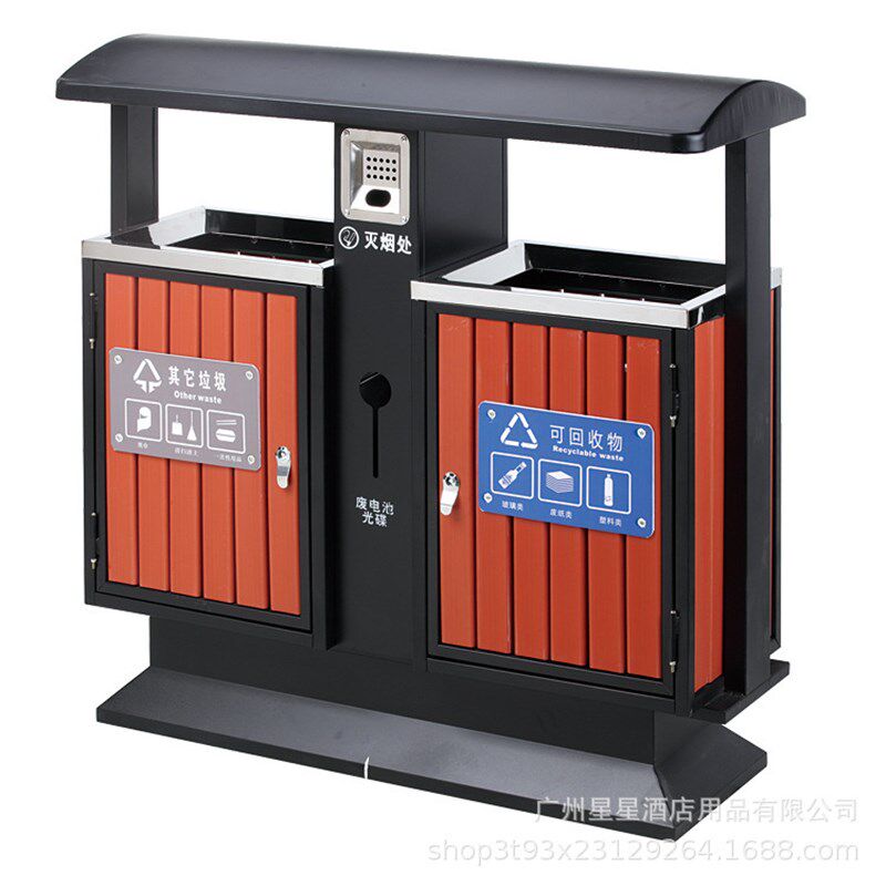 酒店不锈钢垃圾桶商用电梯口商场大堂走廊立式带烟灰缸户外果皮箱