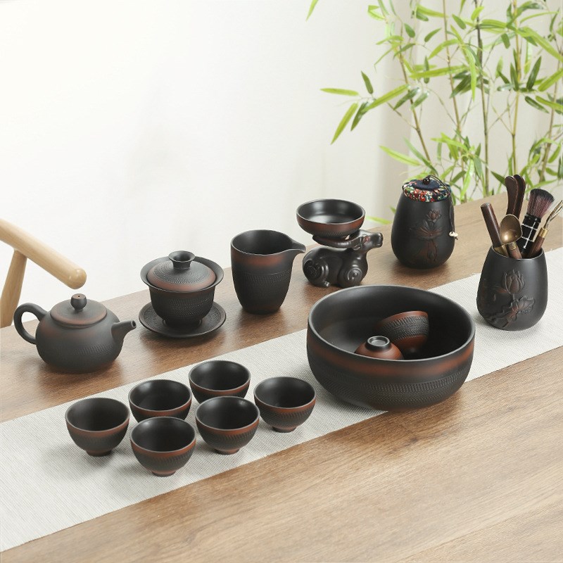 现货紫陶茶道六君子套装紫陶茶叶罐功夫茶具配件茶夹茶具用品泡茶