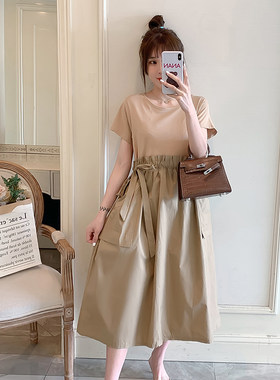 夏装哺乳衣外出连衣裙大码产后裙子韩版时尚款浦乳新款辣妈喂奶衣