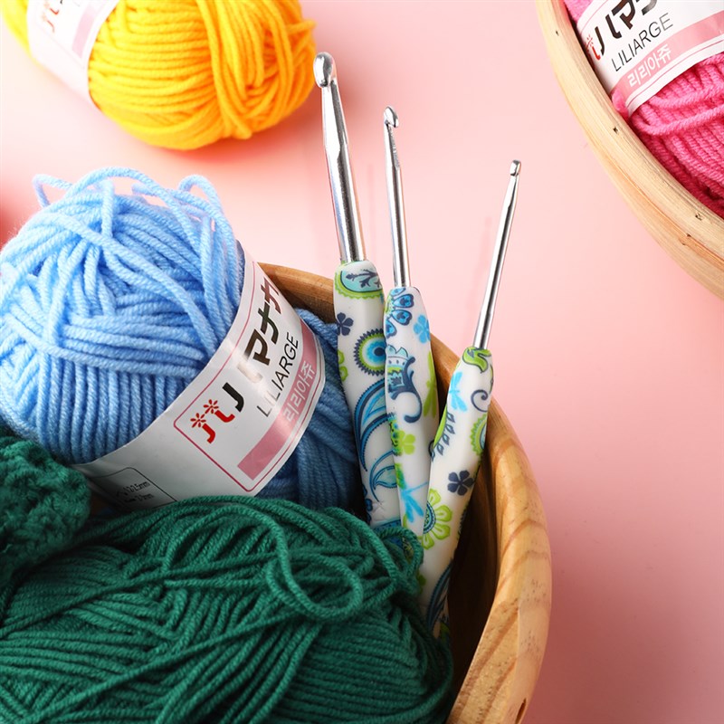 软柄钩针套装手工编织勾针工具家用勾毛衣勾玩偶钩鞋编织材料教程