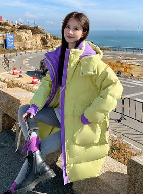 240斤特大码连帽羽绒服女冬季200胖mmJ时尚宽松显瘦加肥糖果色外