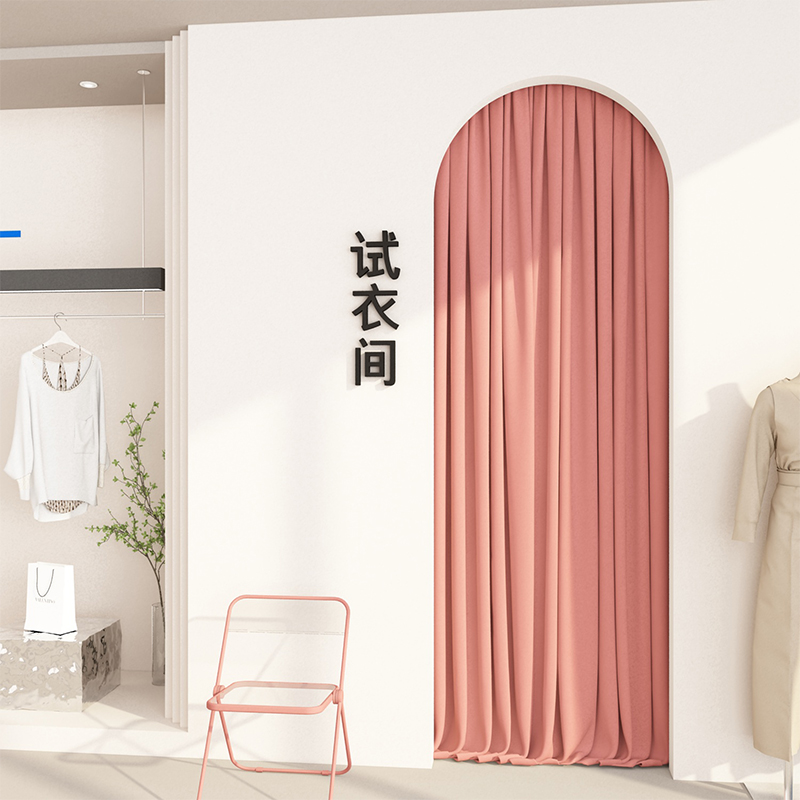 服装店墙面装饰画试衣间门贴纸女装店铺更衣室提示文X字背景墙布
