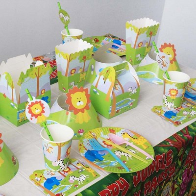 Jungle Safari Birthday Party Decoration Disposable Tablewar