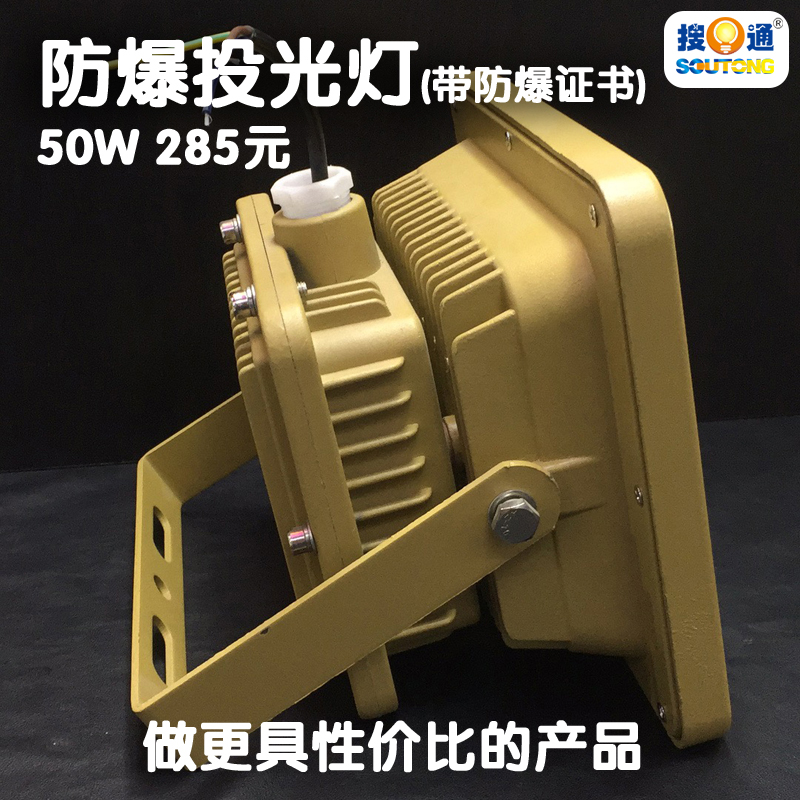 化工厂房仓库d煤矿加气油站充电EX户外防水led防爆灯110V220V宽压