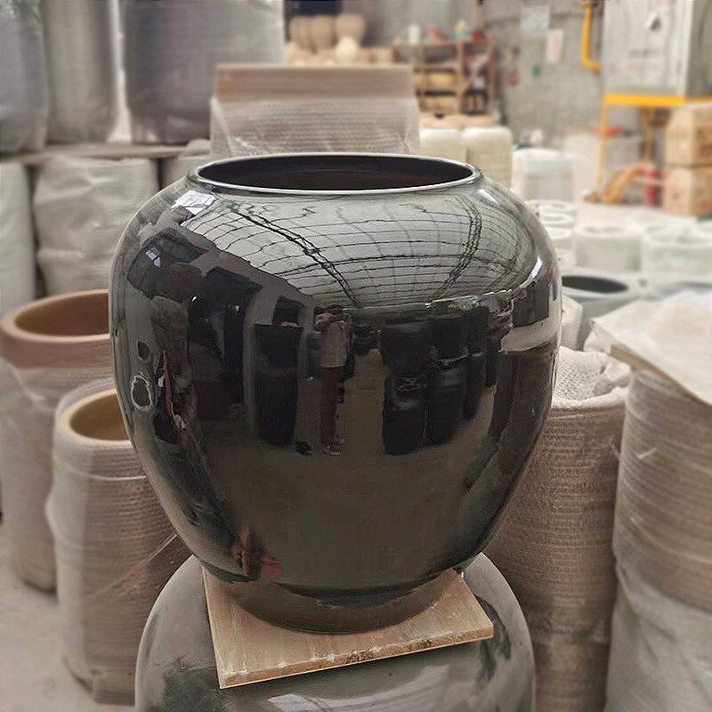 日式复古陶瓷台面花m瓶大口径多肉花盆客厅简约装饰品粗陶禅意摆