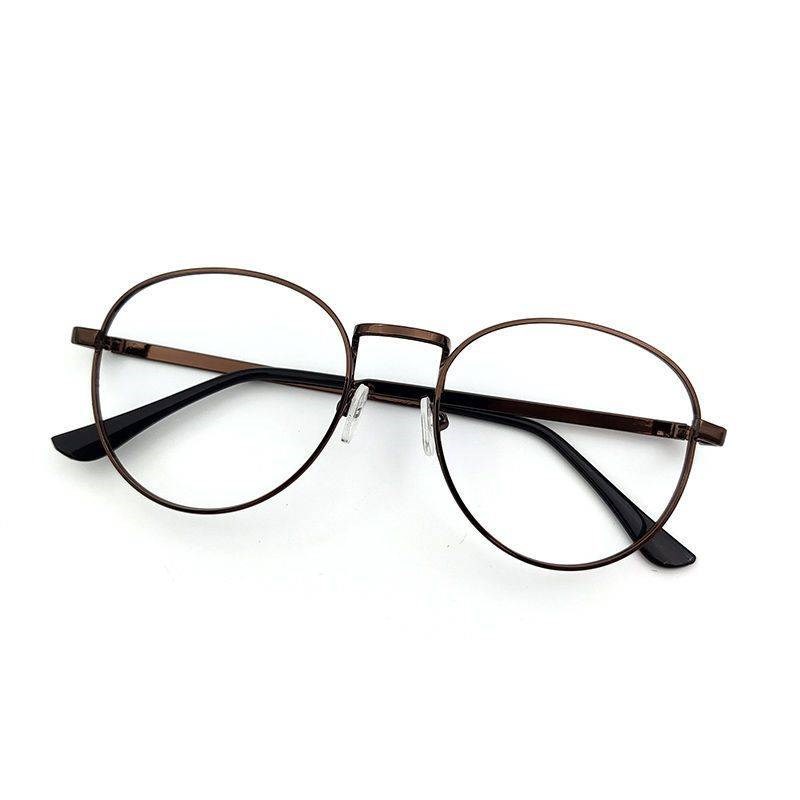 无镜片镜框男复古椭圆眼镜框架装饰无镜片男女韩版潮文艺平光镜拍