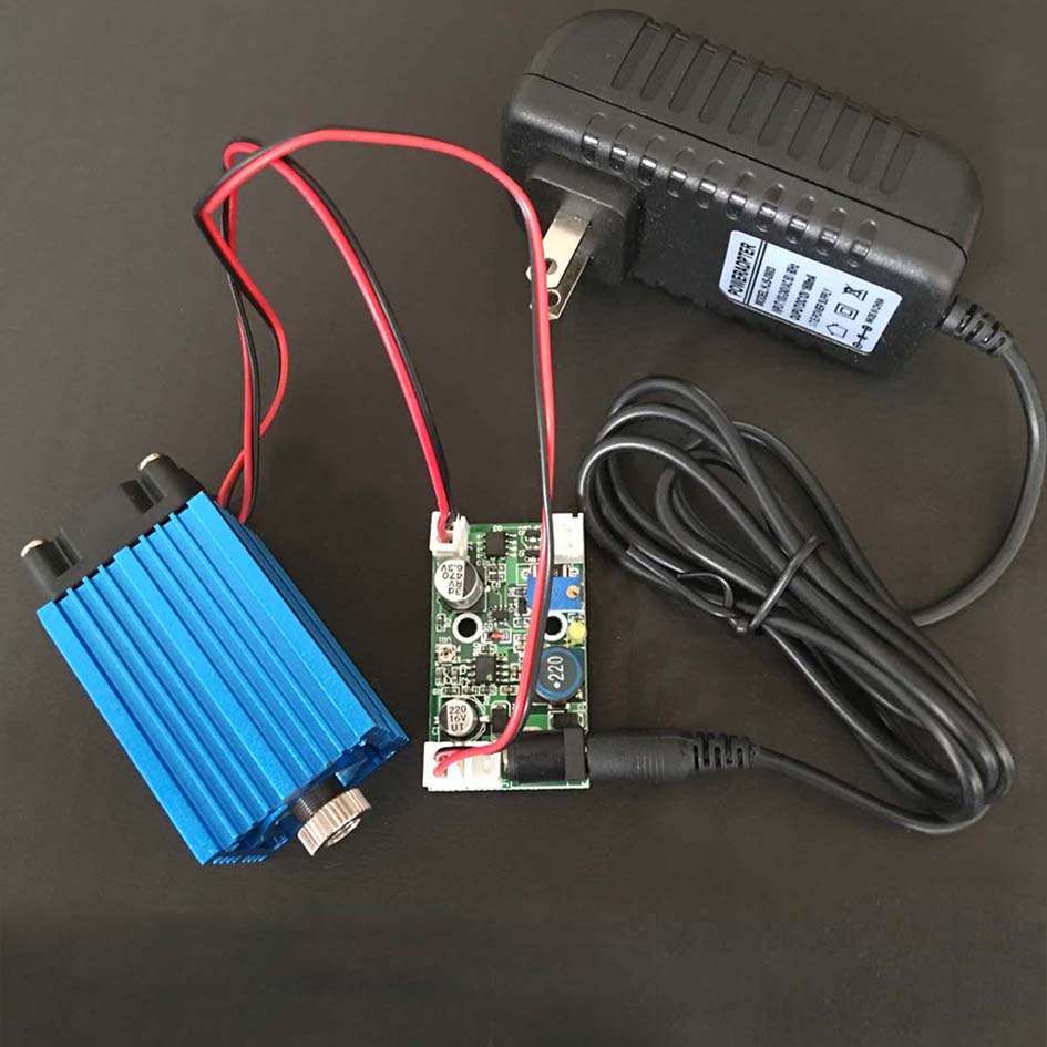 12V带风扇488nm60mW可调天蓝色光舞台点状/一字/Y十字激光模组