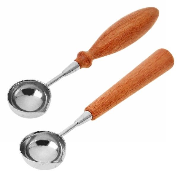 速发1pc Vintage Wax Stamping Seal Wax Spoon Wood Handle