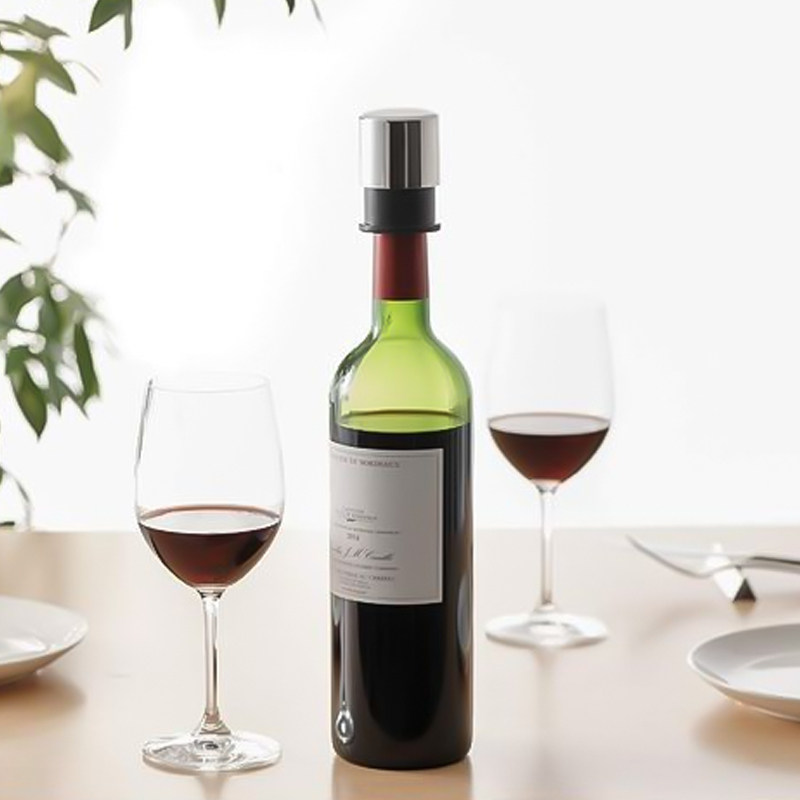 日式酒瓶塞不锈钢密封排气葡萄酒瓶塞保鲜抽真空发泡酒香槟红酒塞