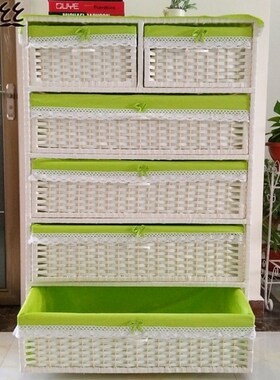 9ZRT如丝高品质法式手t工草编藤编床头柜婴儿童宝宝衣柜抽屉式收
