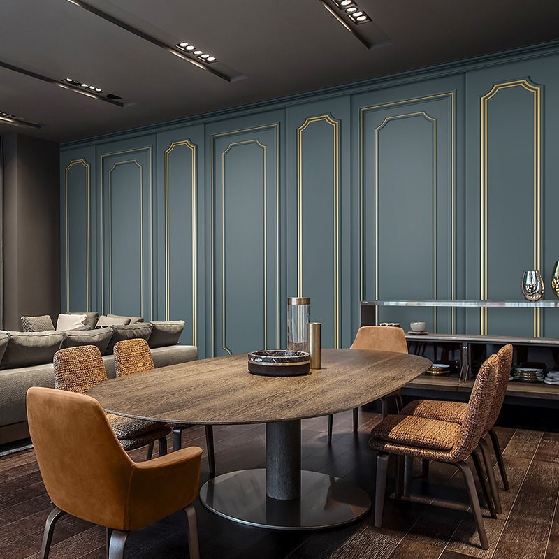 网红直播间主播墙纸m北欧风服装店客厅卧室背景墙3d立体石膏线壁