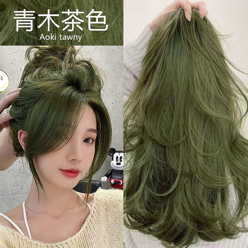 青木茶色染发剂膏家用自染免漂闷青墨绿色染色剂头发女植物正品纯