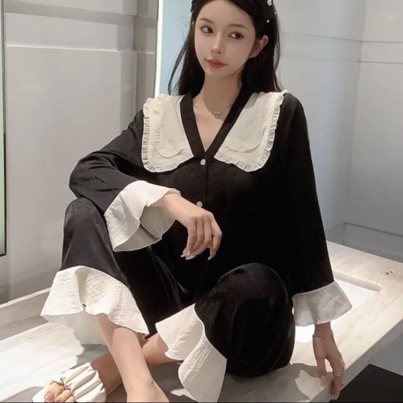 高级感冰雪丝睡衣女士2024春秋新款丝绸家居服秋冬季薄款套装春天