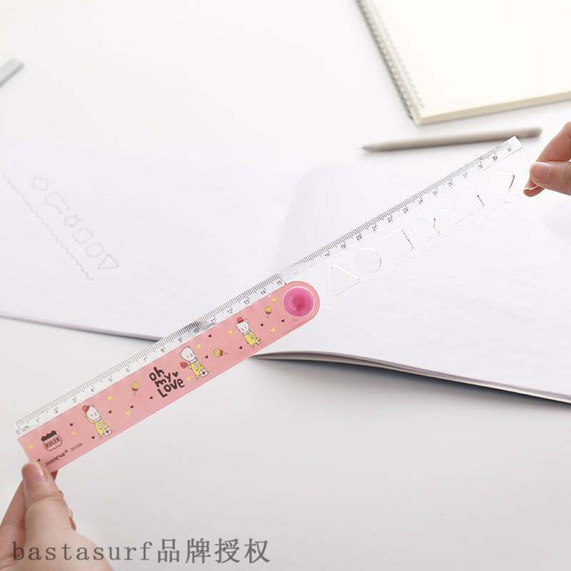 推荐Folding ruler pupil creative cartoon plastic curve multi