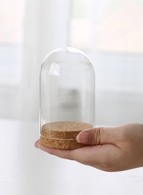 *Mini Clear Glass Display Stand Handcraft Hemisphere Cover W