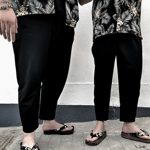 森山组大码男装男士休闲宽松哈伦裤胖子运动裤直筒棉夏季薄 潮