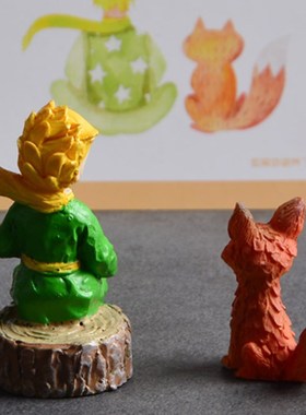 治愈系小摆件公仔生日礼物小王子的玫瑰花狐狸可爱桌面情人圣诞节