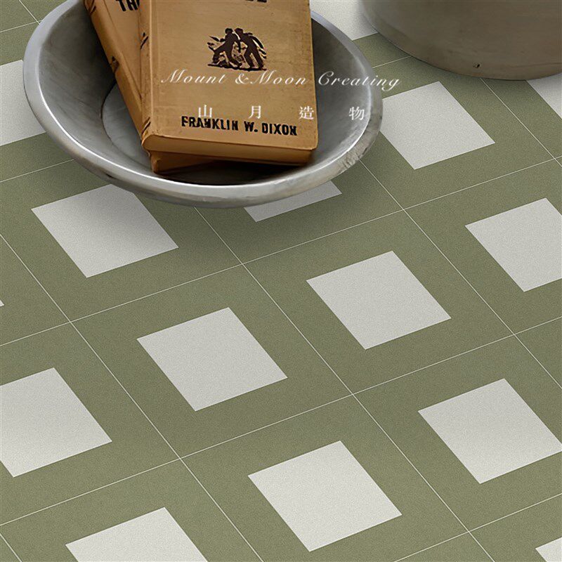 绿色仿花砖贴纸地板贴自粘阳台厨房防水防滑地面耐磨翻新pvc墙贴,家居饰品,地贴,淘宝优惠券,粉丝福利购,淘宝优惠卷