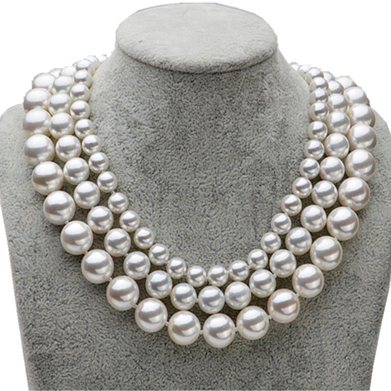 天然贝珠中老年珍珠项链送妈妈婆婆套装旗袍锁骨链2020年新款女