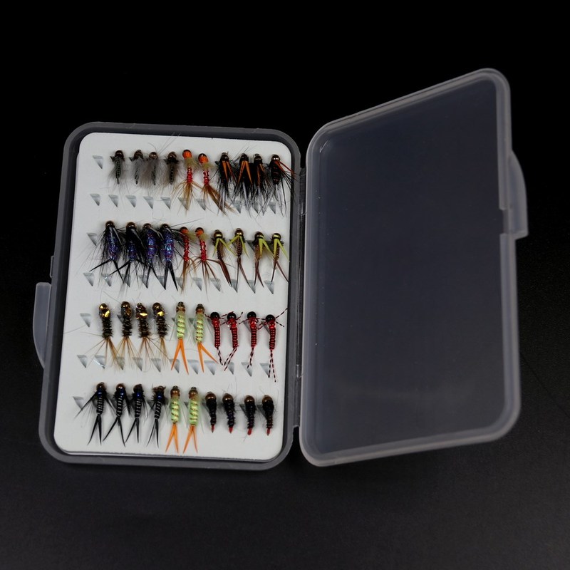 速发40PCS/Box Fishing Fly Set Stonefly Buzzers Beadhead Nymp