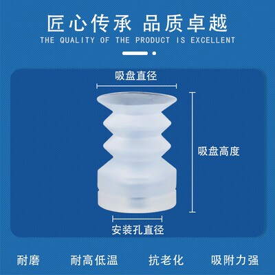 吉尼尔GINIER真空吸盘RPF12 机械手硅橡胶波纹风琴吸嘴RFG08