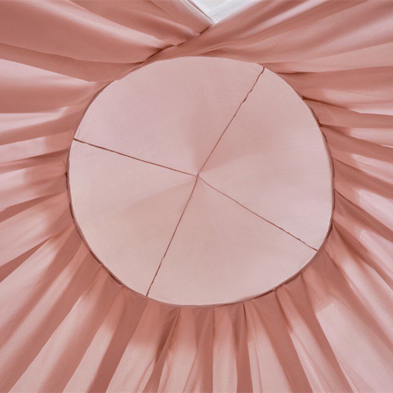 儿童蚊帐遮光防尘圆顶双层免安装一体式幔纱家用卧室公主风床幔帘