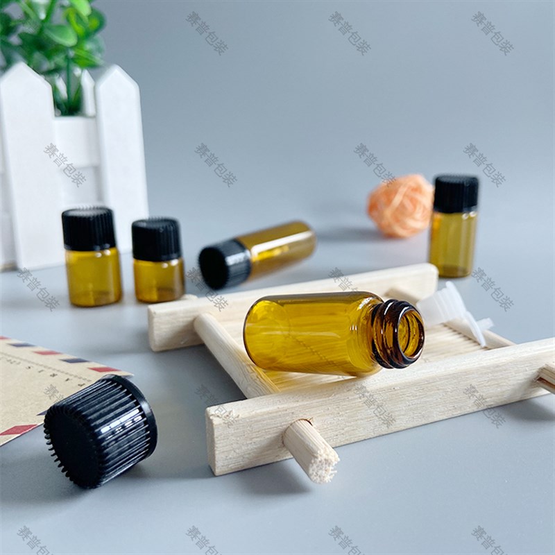 速发1ml茶色精油瓶密封2ml迷你小样瓶3ml棕色分装瓶5ml玻璃空瓶小