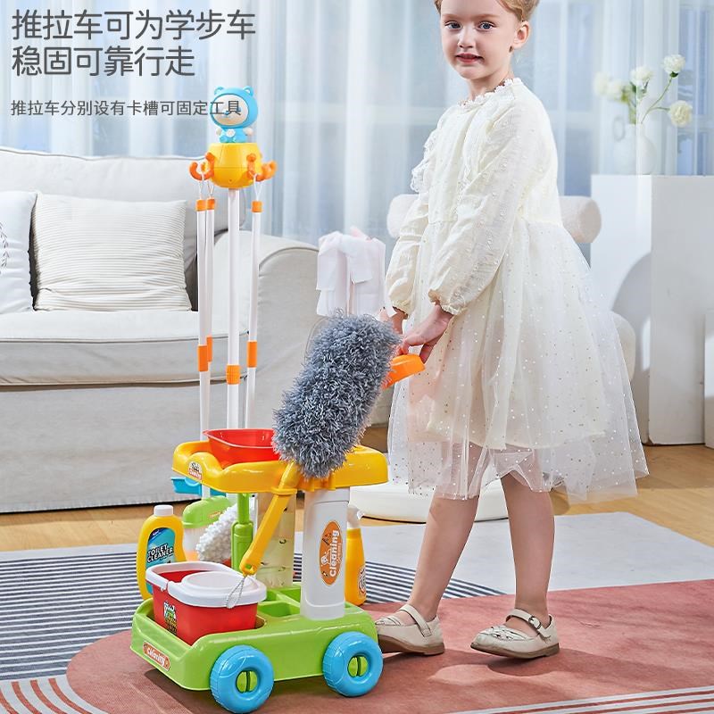 新品儿童扫地女孩玩具扫把簸箕拖把套装女童仿真过家家打扫清洁宝