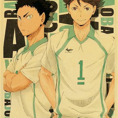 速发Vintage Japanese Anime Haikyuu!! Retro Poster Kraft Pape