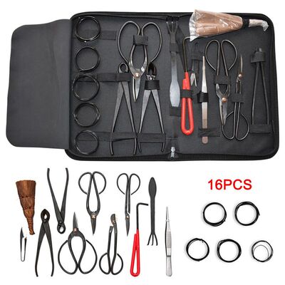 速发16Pcs Garden Bonsai Tool Set Carbon Steel Kit Cutter Sci