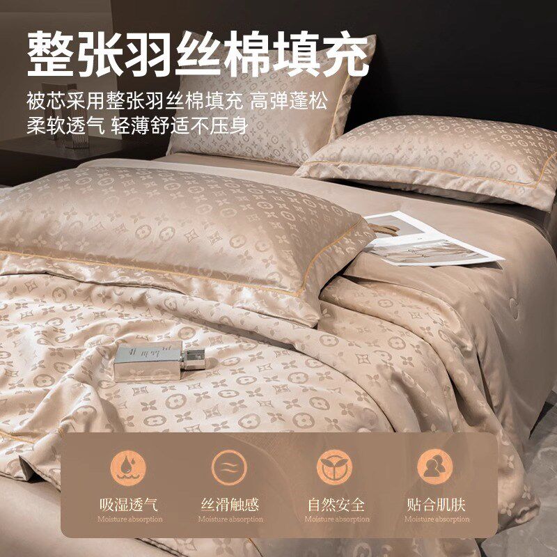 欧式ins高级感冰丝夏凉被四件套天丝空调被宿舍夏季薄被子可机洗