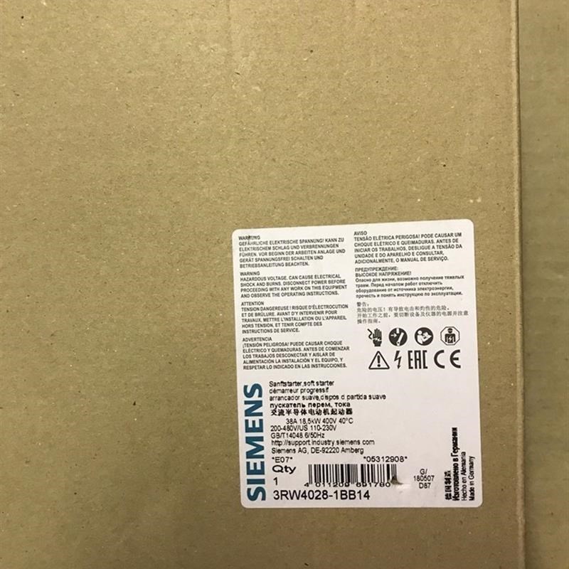 3RW4028-1BB14/1BB04SIRI8S软起启动器3AU 18.5 kW/400V