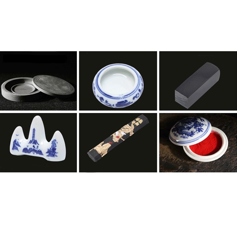 *Chinese Calligraphy Writing Brushes Ink  Stone Holder Stamp