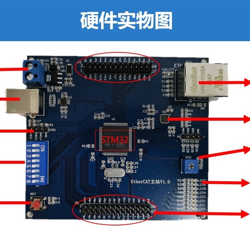 EtherCAT主站开发板学习板 SyOEM STM32F4 STM32H7电机控制