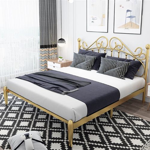 现代简约铁艺床1.5米双人1.8儿童铁床流行公主铁架北欧单人1.2m