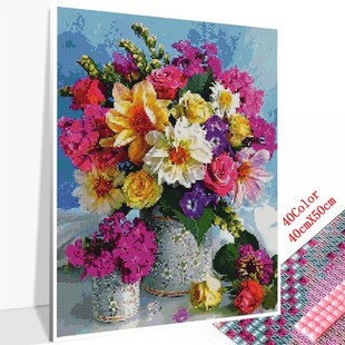 Huacan 5D DIY Diamond Painting Flowers Full Square Diamond E