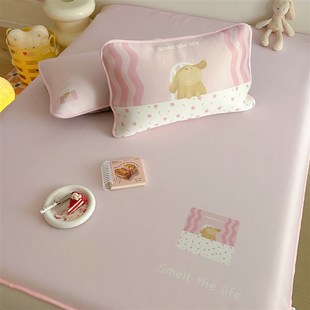 月亮睡了可爱冰丝软凉席床笠三件套夏凉席宿舍家用可机洗空调席夏