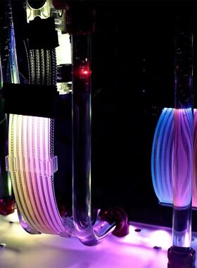 电脑机箱电源延长线 白色机箱定制模组显卡6+2PIN主板CPU编织网线