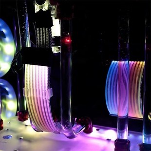 电脑机箱电源延长线 2PIN主板CPU编织网线 白色机箱定制模组显卡6