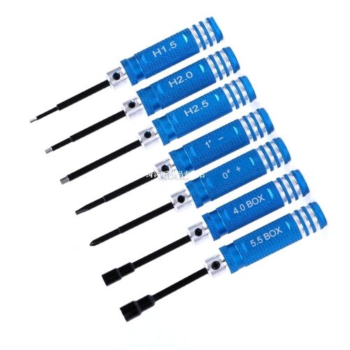 7Pcs/Set Hex Screw Driver Tools Kit 适用于 RC Helicopter Car