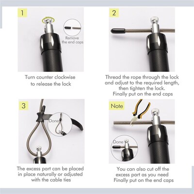 Jump Rope Set 2 Adjustable Speed Skipping Ropes with Aluminu