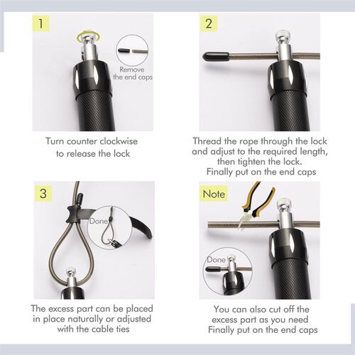 Jump Rope Set 2 Adjustable Speed Skipping Ropes with Aluminu