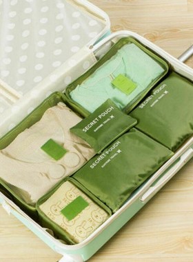 6Pcs/Set Clothes Luggage Packing Cube Organizer Suitcase Tr