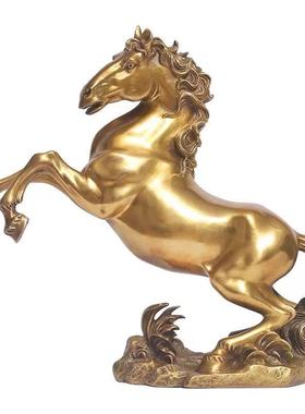 纯铜马摆件 跃马家居装饰品 马到成功办公室摆设公司开业乔迁礼品
