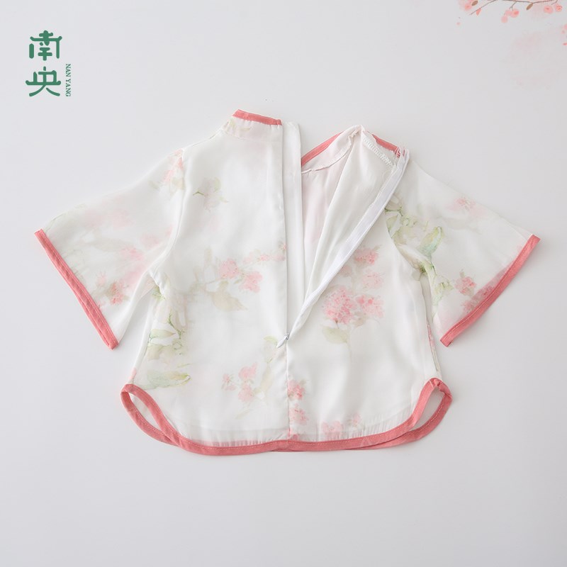 现货宝宝古装女童改良汉服夏款中国风童装儿童唐装套Y装小女孩夏