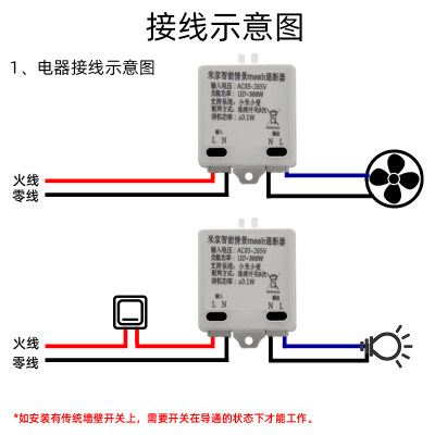 推荐小米米家智能开关wifi语音灯控小爱同学蓝牙通断器模块无线随